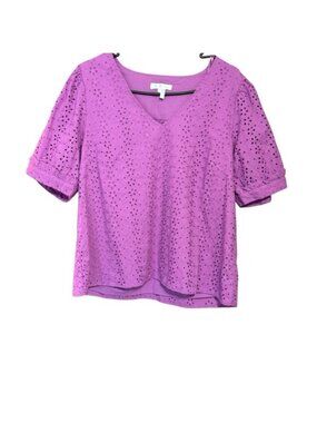 Purple Eyelet Women's Top